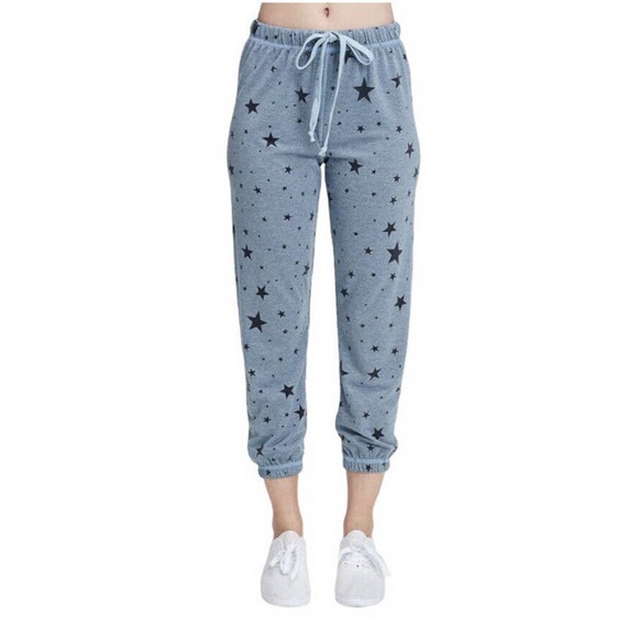 Free People Pants - NWOT Free People FP Movement Revolve Stars Jogger Sz M Sweatpants Blue Gray